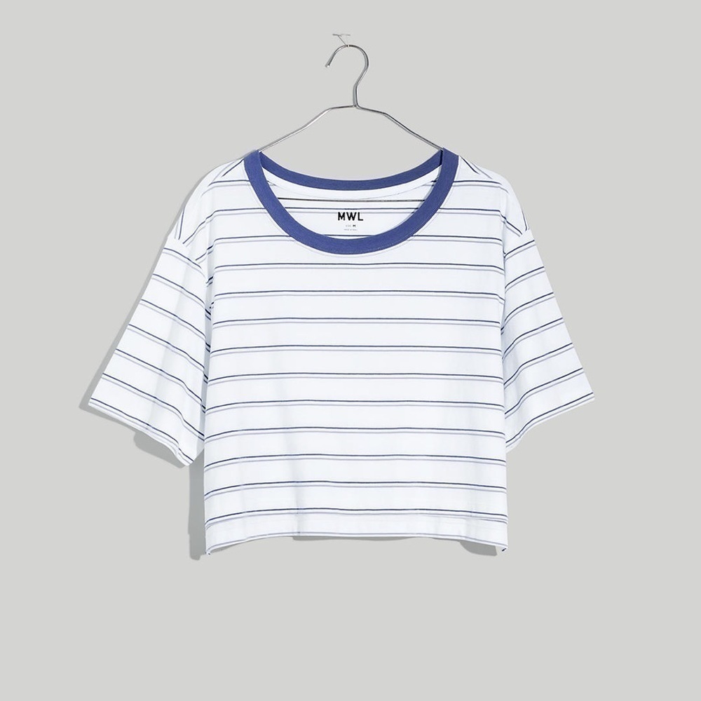 MadeWell MWL Seamed Crop Tee in Stripe NG965